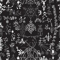Seamless pattern with mysterious symbols of sacred geometry vector