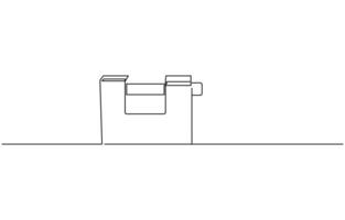 Padlock in one continuous line drawing. Isolated on white background illustration. Pro vector