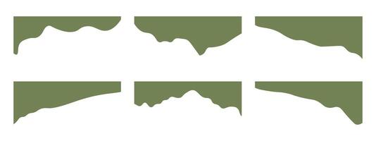 Collection of dividers shape templates. Modern separator header for website and app. Curve lines, wave collection of abstract design element for top and bottom page web site vector