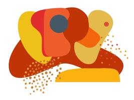 abstract background circle line round and free form orange yellow red background vector