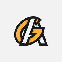 Letter AG or GA Logo, Monogram Logo letter A with G combination, design logo template element, illustration vector