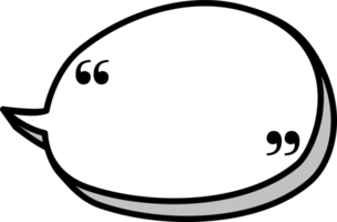 3d black and white color speech bubble balloon with quotation marks, icon sticker memo keyword planner text box banner png