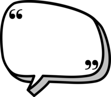 3d black and white color speech bubble balloon with quotation marks, icon sticker memo keyword planner text box banner png