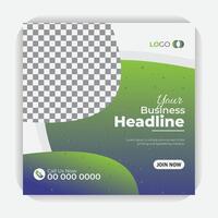 Corporate marketing flyer style social media post design creative colorful design and unique layout template, square add banner vector