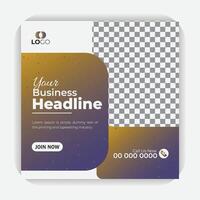 Corporate marketing flyer style social media post design creative colorful design and unique layout template, square add banner vector