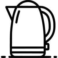 Electric kettle doodle icon. Device for boiling water. Simple minimalistic symbol in black on white background vector