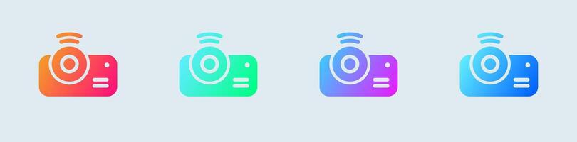 Smart Project solid icon in gradient colors. Multimedia signs illustration. vector