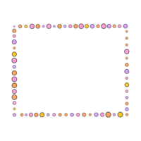 A Square Frame Made of Colourful Dots on a Transparent Background png
