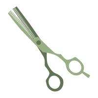 Hair scissors, thinning scissors. Professional hairdressing tool. Isolated illustration in clip art style. vector