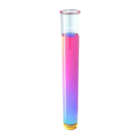Generated AI A Test Tube with a Rainbow Liquid inside on a transparent background png