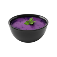 Generated AI Red Cabbage Cream Soup Purple Meal food snack on the table on transparent background. rustic top view png