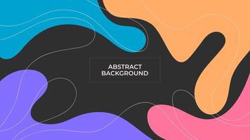 ABSTRACT DARK BACKGROUND WITH HAND DRAWN BLOB SHAPES PASTEL FLAT COLOR DESIGN TEMPLATE FOR WALLPAPER, COVER DESIGN, HOMEPAGE DESIGN, GRRETING CARD vector