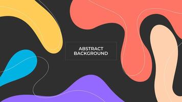 ABSTRACT DARK BACKGROUND WITH HAND DRAWN BLOB SHAPES PASTEL FLAT COLOR DESIGN TEMPLATE FOR WALLPAPER, COVER DESIGN, HOMEPAGE DESIGN, GRRETING CARD vector
