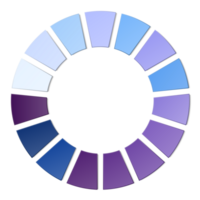 Blue tone circle infographic with 15 steps, process or options. Presentation slide template. png