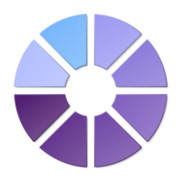Blue tone circle infographic with 8 steps, process or options. Presentation slide template. png