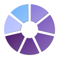 Blue tone circle infographic with 7 steps, process or options. Presentation slide template. png