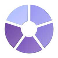 Blue tone circle infographic with 5 steps, process or options. Presentation slide template. png