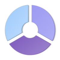 Blue tone circle infographic with 3 steps, process or options. Presentation slide template. png