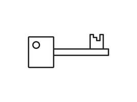 Key icon for house representation, isolated against a white background. This simple symbol evokes a sense of warmth and security, embodying the concept of home. vector