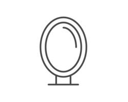 Makeup and cosmetics. Linear graphic beauty icons in the form of a face mirror. vector