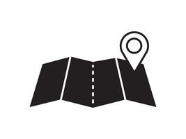 Within a flat-style depiction, a location marker distinguishes itself on an urban map, denoting a precise spot vector