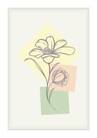 Hand Drawn Flower Background With Pastel Colored Abstract Background vector
