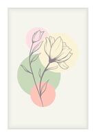 Hand Drawn Flower Background With Pastel Colored Abstract Background vector