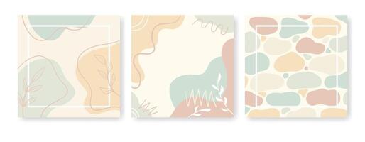 minimalist abstract background with pastel colors and organic shapes. vector