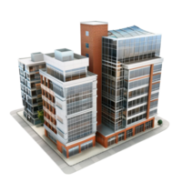 3d model of a building with a large window on transparent background. png