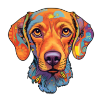 Cute Dog Painted Face Illustration on Transparent Background png