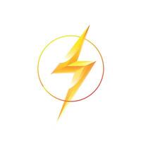 Yellow logo in the form of a lightning bolt in a circle. vector