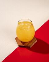 Cold-pressed oranges are usually consumed during the day and have a refreshing taste photo