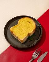 Steamed bread is a type of bread, usually made from wheat, which is made by steaming it with butter photo