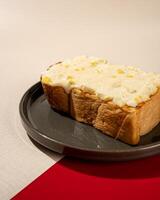 Roti burn is a typical grilled Indonesian sandwich, consisting of two slices of bread and stuffed with egg and mayo photo