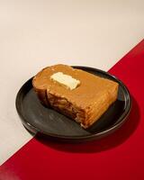 Roti burn is a typical grilled Indonesian sandwich, consisting of two slices of bread and peanut butter filling photo