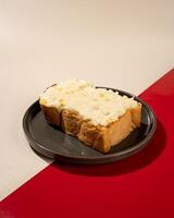 Roti burn is a typical grilled Indonesian sandwich, consisting of two slices of bread and stuffed with egg and mayo photo