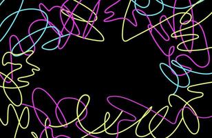 Scribble messy hand drawn lines frame illustration. Modern banner template with squiggle pattern and space for text. Y2K and 2000s aethetic abstract background design. vector