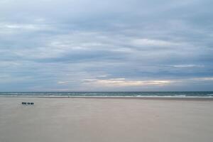 lonely beach and sea of Berck sur mer France photo