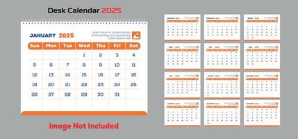 2025 Desk Calendar Template vector
