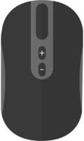 Flat illustration of black wireless computer mouse isolated on white background. vector
