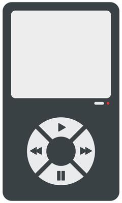 MP3 player flat illustration isolated on white background.