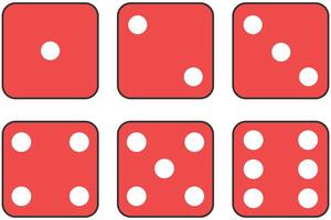 Dice faces icon set in flat style design isolated on white background. vector