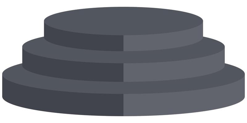 Black podium cartoon illustration isolated on white background.