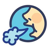Burp and sigh colorful icon sign illustration with outline isolated on square white background. Simple flat cartoon art styled drawing. vector