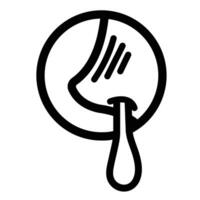 Snot from nose when having flu sickness icon illustration with black outline isolated on square white background. Simple flat nasal problem cartoon styled drawing. vector
