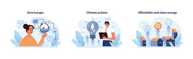 SDG or sustainable development goals set. Global target for better vector