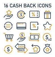 Loyalty program icons set. Rewards, offers, cashback and card points. vector