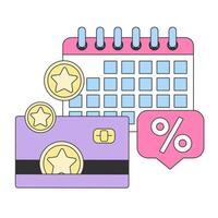 Expiring reward points. Commercial loyalty program for client vector