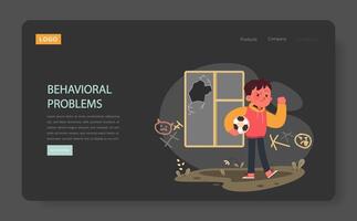 Behavioral problems of a neglected child nighmode or darkmode vector
