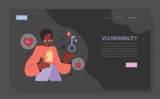 Authenticity and vulnerability nighmode or darkmode web banner vector